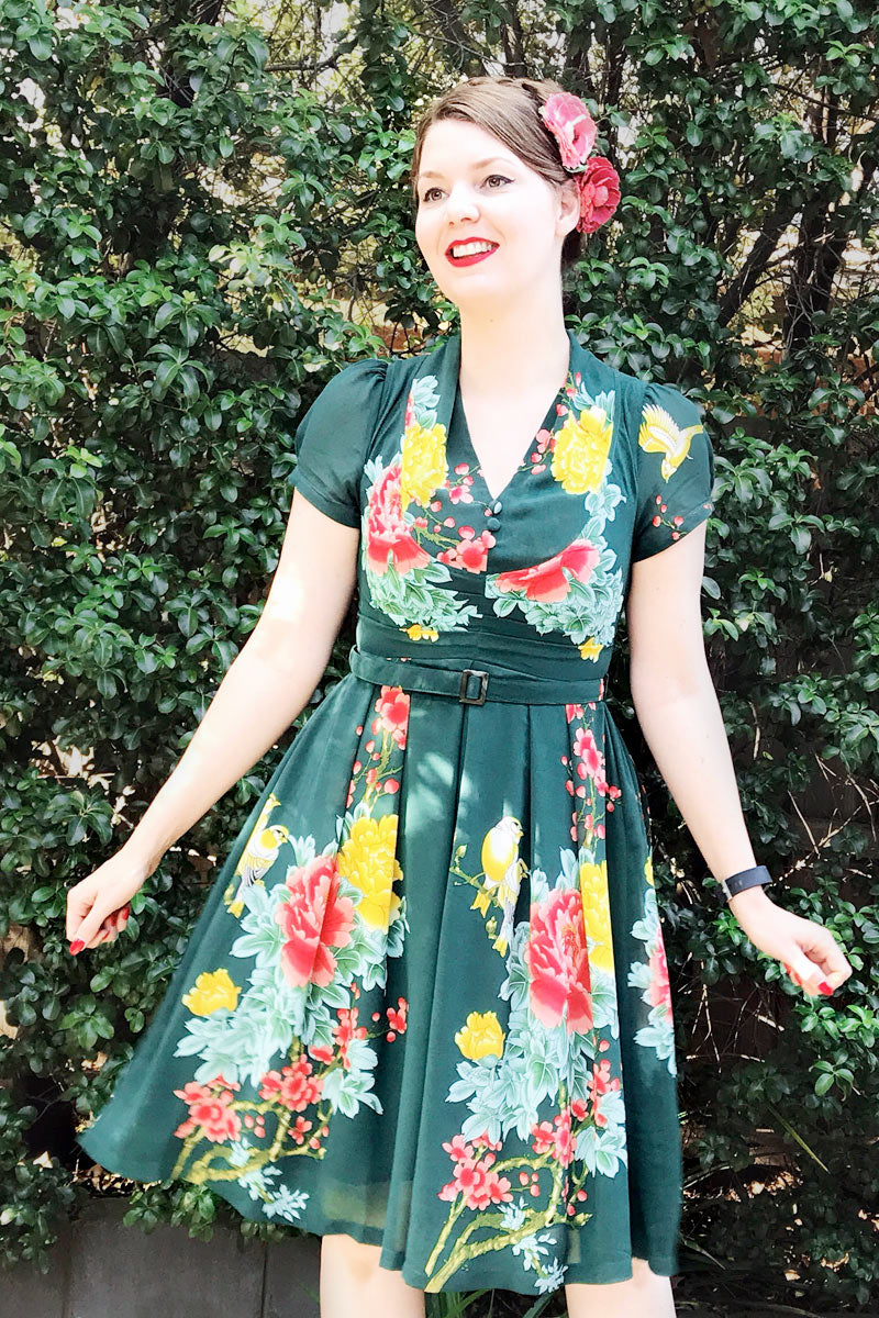 Grace Kelly Orange Poppies Dress – Elise Design