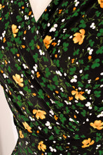 Load image into Gallery viewer, Green &amp; Mustard Floral Jersey Dress