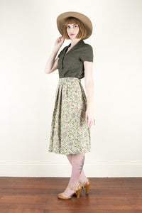 Tropical Green Linen Skirt - Elise Design - 3