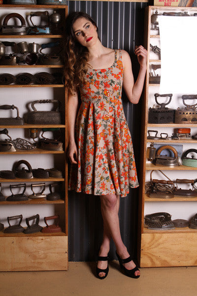 Majorie Mustard Floral Dress - Elise Design
 - 2