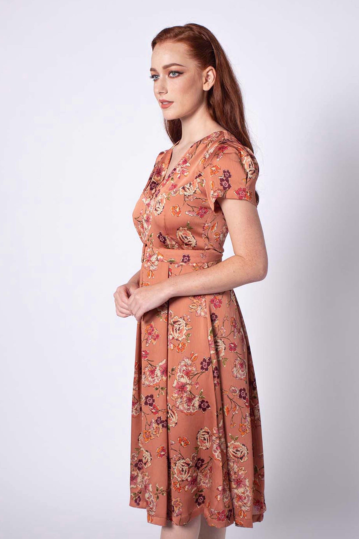 Dusty pink floral best sale dress