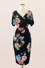 Load image into Gallery viewer, Jill Black &amp; Green Floral Dress
