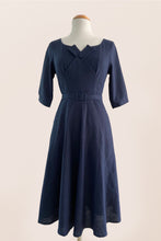 Load image into Gallery viewer, Juliet Cross Collar Navy Dress