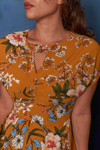 Kay Mustard & Cream Floral Dress
