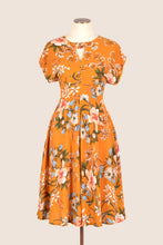 Load image into Gallery viewer, Kay Mustard &amp; Cream Floral Dress