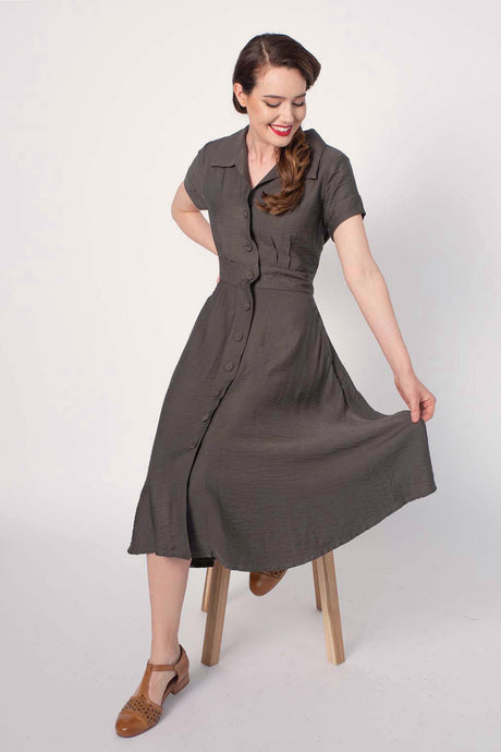 Loretta Khaki Dress