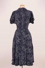 Load image into Gallery viewer, Manette Navy &amp; Cream Dots Dress