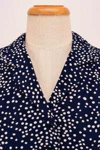 Manette Navy & Cream Dots Dress