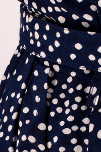 Manette Navy & Cream Dots Dress