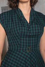 Load image into Gallery viewer, May Green &amp; Navy Checker Dress