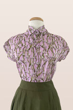 Load image into Gallery viewer, Minki Lilac Tulips Cotton Blouse