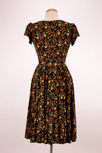 Load image into Gallery viewer, Mustard &amp; Orange Floral Jersey Dress