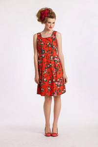 Parrot & Bushland Red Dress - Elise Design
 - 6