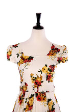 Load image into Gallery viewer, Scalloped Neckline Mustard/Pink Dress - Elise Design
 - 4