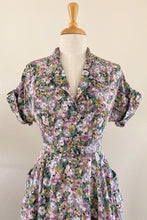 Load image into Gallery viewer, Nancy 1940’s Lilac &amp; Green Floral Dress
