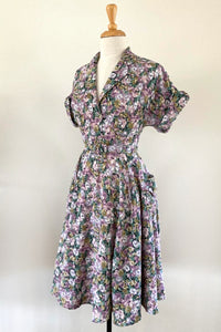 Nancy 1940’s Lilac & Green Floral Dress