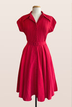 Load image into Gallery viewer, Naomi Red Linen Shirt Dress