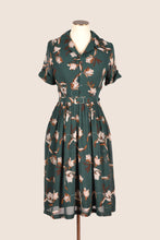 Load image into Gallery viewer, Odette Green &amp; Brown Floral Dress