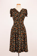 Load image into Gallery viewer, Orange &amp; Cream Floral Jersey Dress