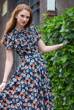 Load image into Gallery viewer, Peach Rose Orange Floral Dress