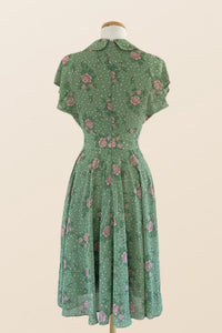 Posy Green Floral & Dots Dress