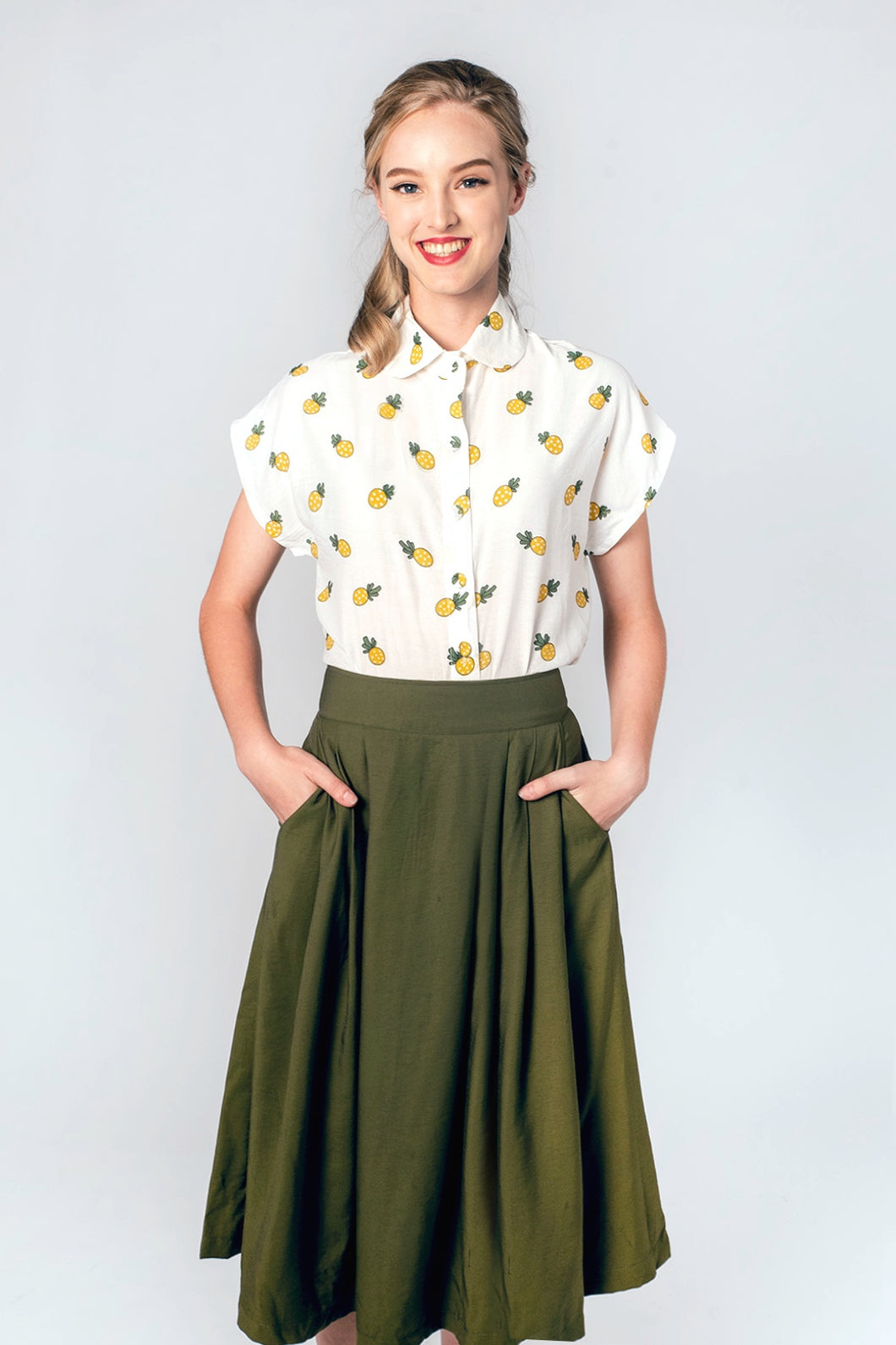 Roxy Green Tussah Skirt