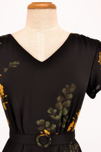 Load image into Gallery viewer, Sadie Black &amp; Mustard Floral Dress