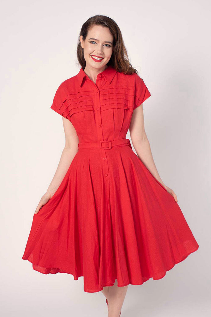 Sammy Red Linen Dress