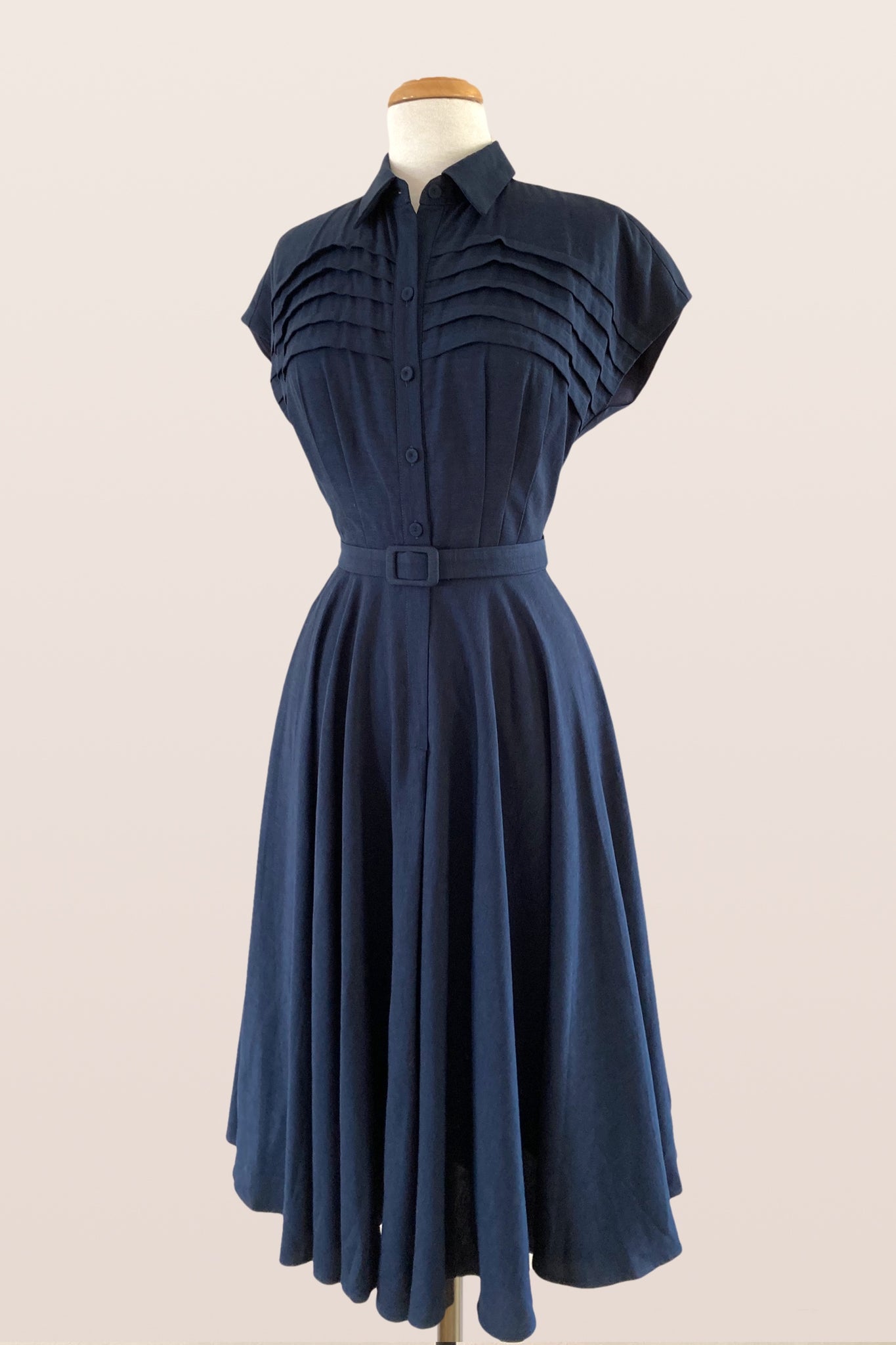 Sammy Navy Linen Dress – Elise Design