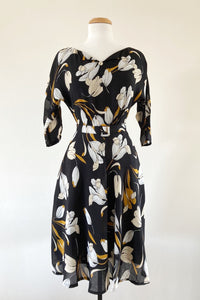 Sienna Mustard & Black Floral Dress