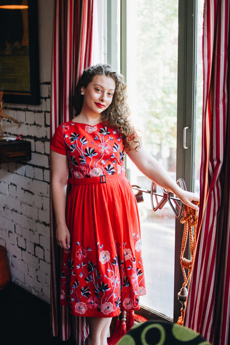 Serenity Red Embroidery Dress