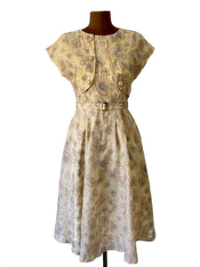 Dolores 50s Mustard & Beige Dress
