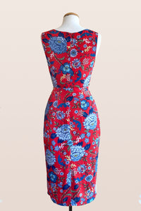 Thea Red & Blue Floral Dress