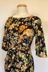 Vicky Green & Black Floral Jersey Dress