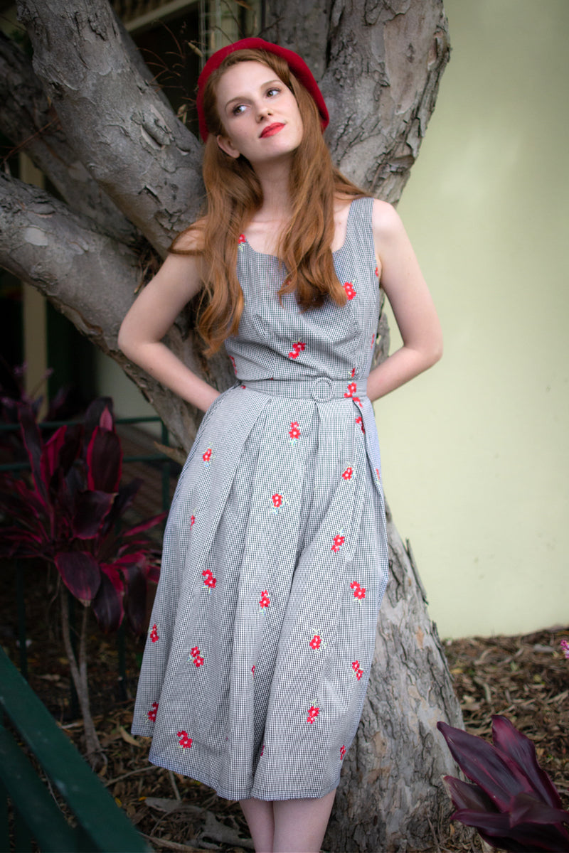 Abella Chequer & Rose Dress – Elise Design