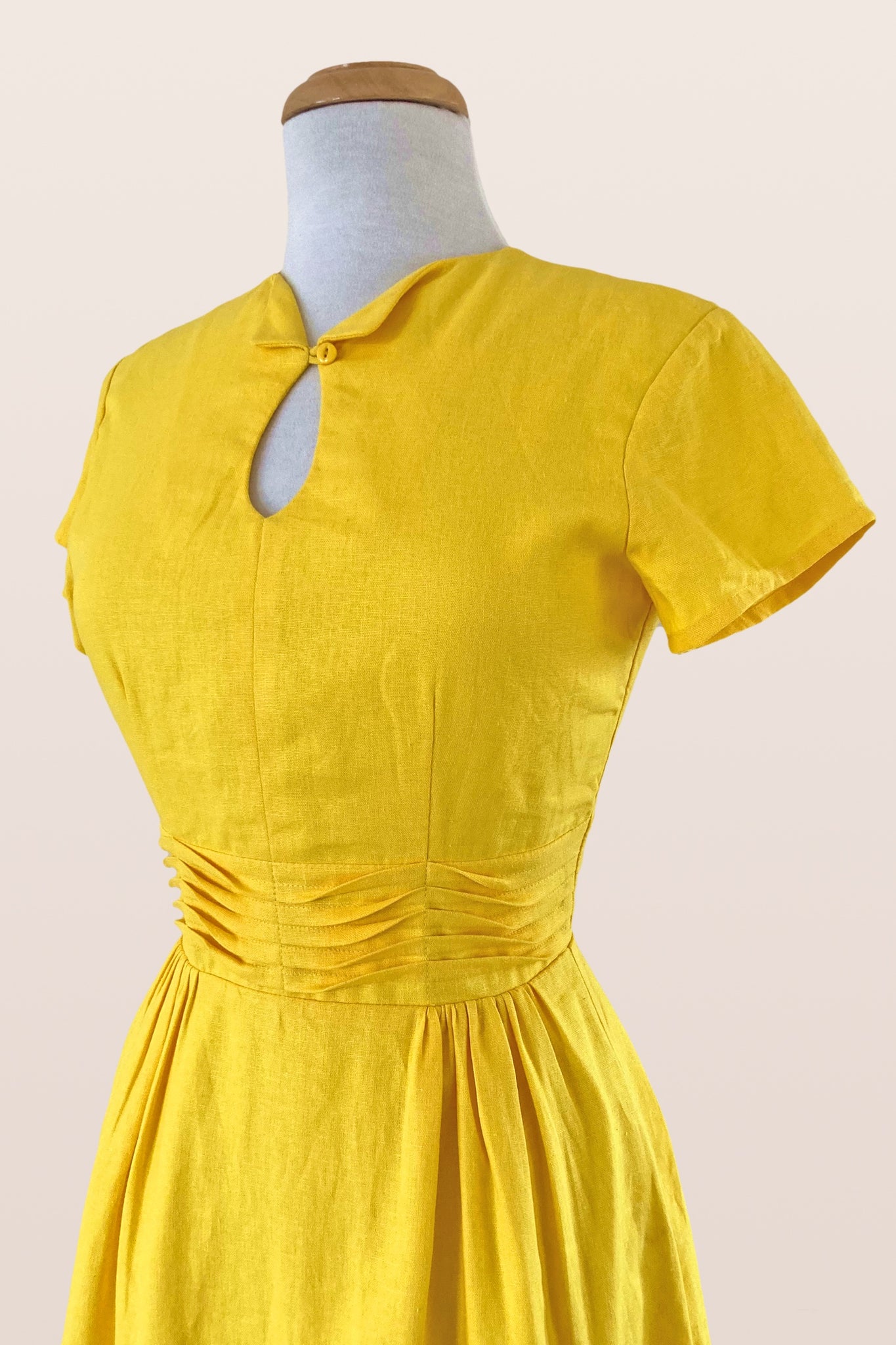 Ally Yellow Linen Dress – Elise Design