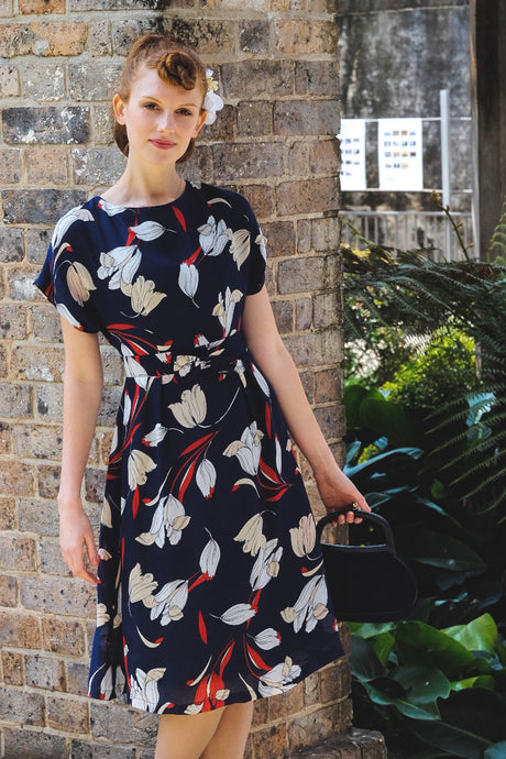 Anderson Navy & Red Floral Dress