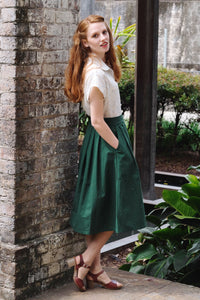 Roxy Bottle Green Linen Skirt