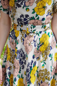 Clementine Mustard Floral Dress