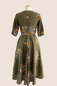 Doris Green & Orange Floral Dress