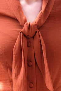 Dorothy Orange Bow Tie Blouse