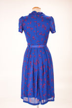 Load image into Gallery viewer, Grace Kelly Blue &amp; Red Floral Dress