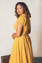 Load image into Gallery viewer, Posy Mustard &amp; Cream Dots Dress