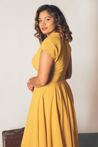 Posy Mustard & Cream Dots Dress