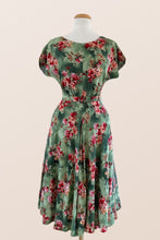 Load image into Gallery viewer, Myrtle Red &amp; Green Frangipani Dress