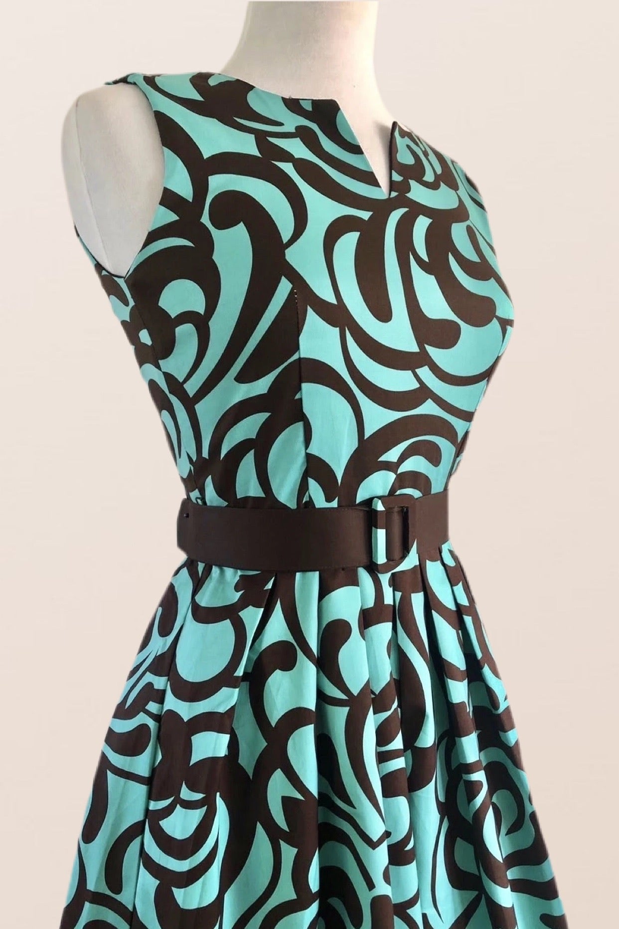 Coral In The Sea Turquoise Brown Dress Coral In The Sea Turquoise Brown Dress