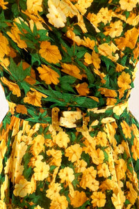 Pansy Green & Mustard Floral Dress