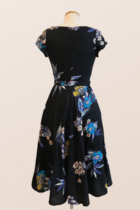 Doris Black & Blue Floral Dress