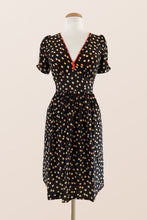 Load image into Gallery viewer, Black Orange Trim Dress