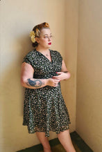 Load image into Gallery viewer, Dakota Black &amp; Green Floral Dress
